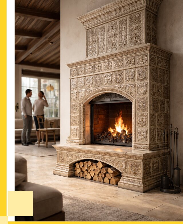 Купить изразцовый камин в Арсеньеве от 257000 р. | ЭриданРсн