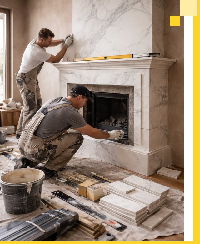 Отделка каминов в Арсеньеве качественные облицовочные работы