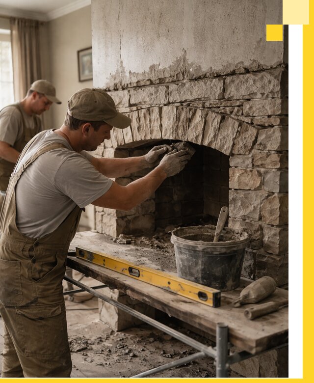 Изготовление каминов под ключ в Арсеньеве, монтаж и отделка