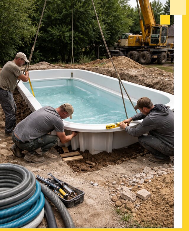 Установка и монтаж композитных бассейнов под ключ в Арсеньеве