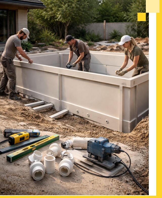 Установка полипропиленовых бассейнов под ключ в Арсеньеве