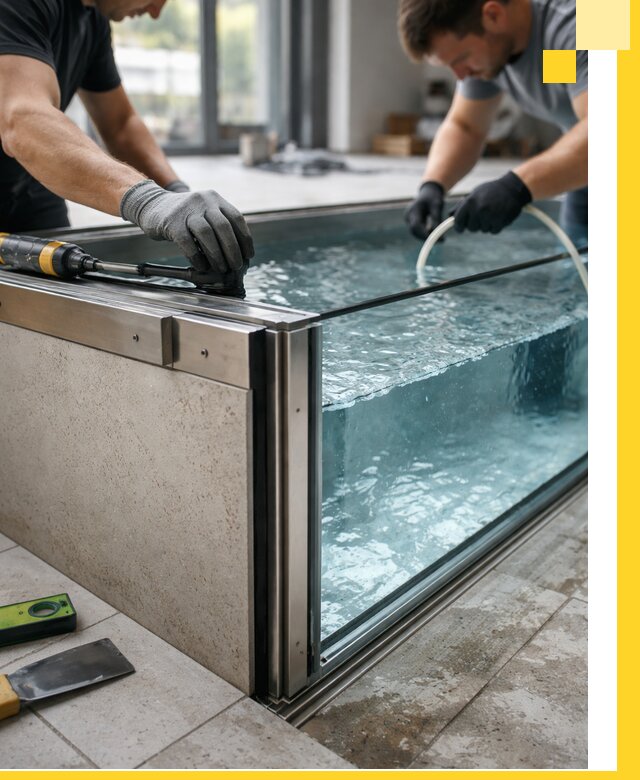 Проектирование и монтаж стеклянных бассейнов в Арсеньеве