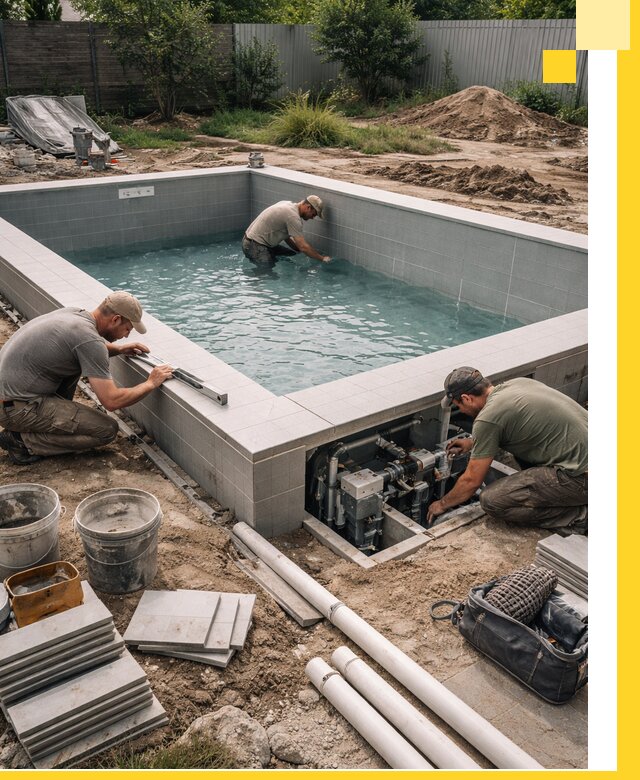 Строительство и монтаж бассейнов для дачи под ключ в Арсеньеве