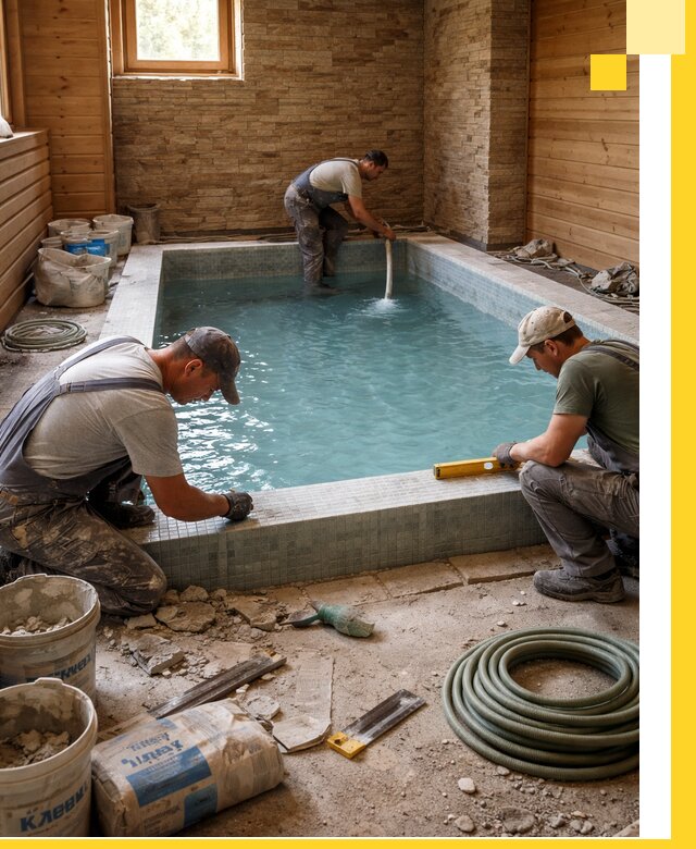 Проектирование и строительство бассейнов для бани в Арсеньеве