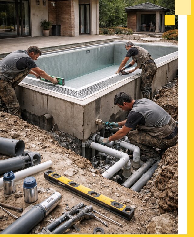 Строительство переливных бассейнов в Арсеньеве под ключ