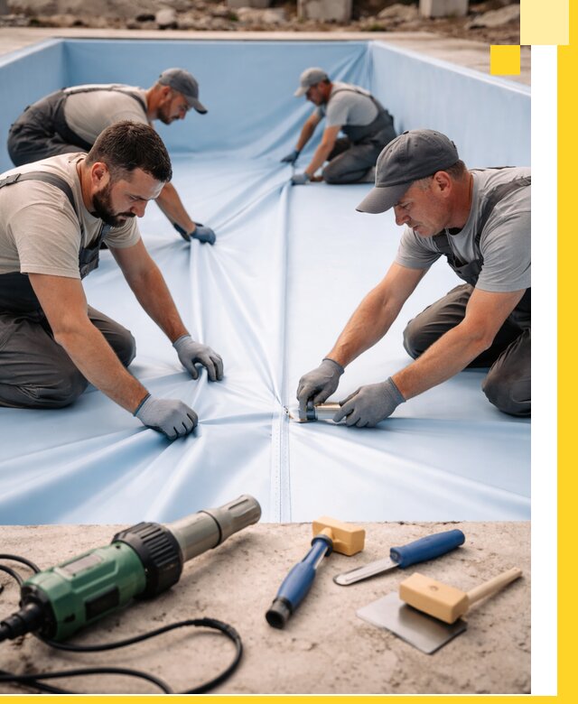 ПВХ пленка для бассейнов с монтажом и гарантией в Арсеньеве