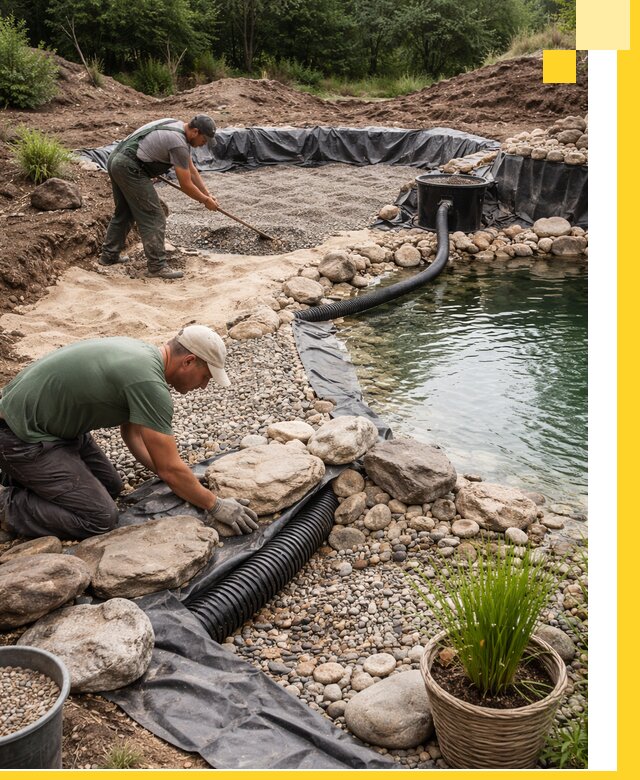 Строительство природных бассейнов и озер в Арсеньеве под ключ