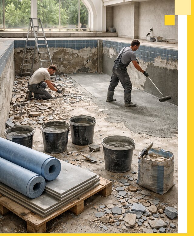 Реконструкция бассейнов в Арсеньеве: ремонт, гидроизоляция