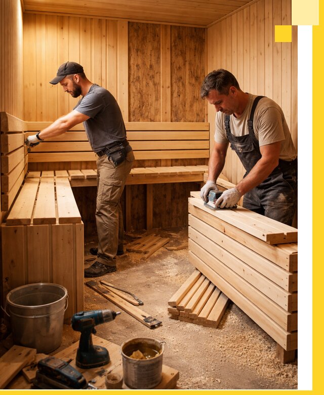 Профессиональный комплексный ремонт саун под ключ в Арсеньеве