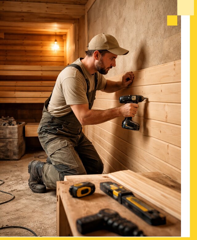 Профессиональная внутренняя отделка бани в Арсеньеве под ключ