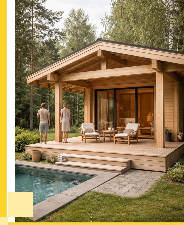 Бани с террасой под ключ в Арсеньеве от 616800 р. | ЭриданРсн