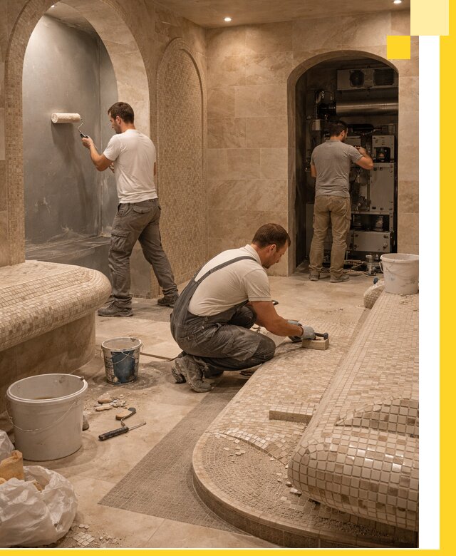 Строительство бани с хамамом и бассейном под ключ в Арсеньеве