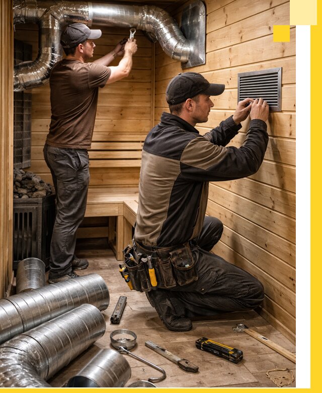 Проектирование и монтаж вентиляции бани в Арсеньеве под ключ