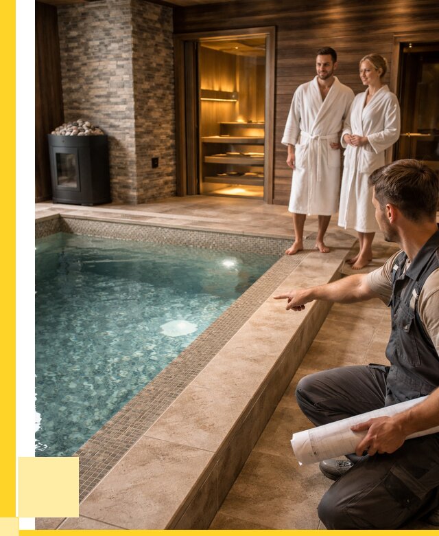 Проект бани с бассейном под ключ в Арсеньеве от 66820 р. | ЭриданРсн