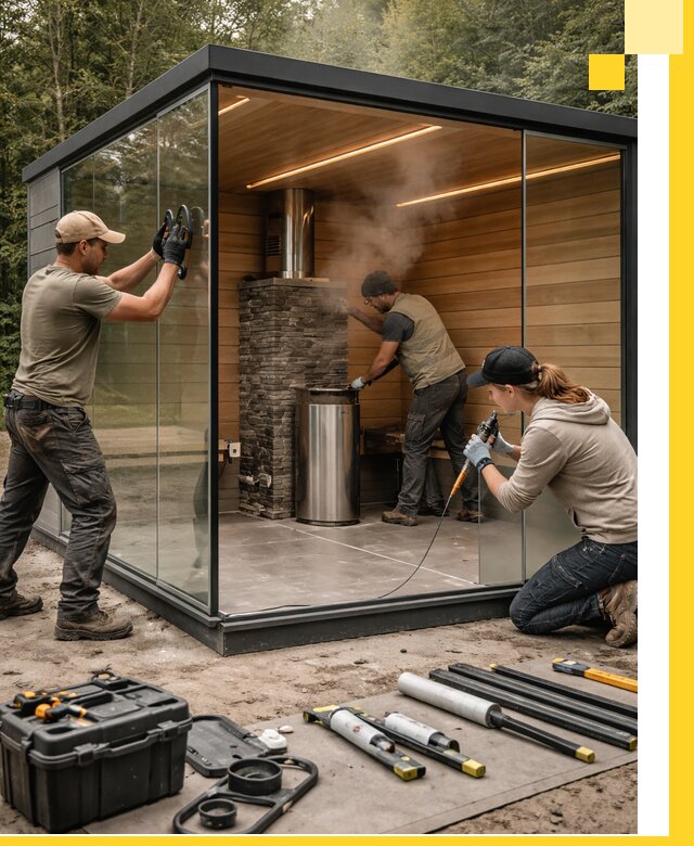 Проектирование и строительство стеклянных бань в Арсеньеве