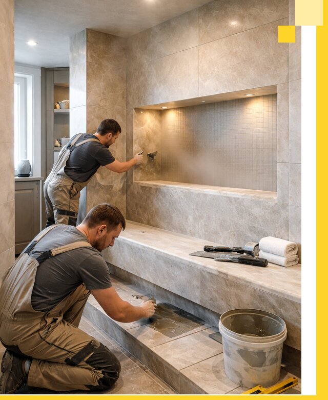 Профессиональное строительство хамама в квартире в Арсеньеве