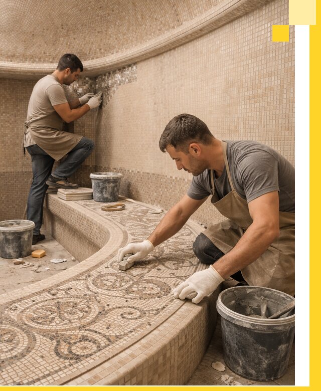 Плитка для хамама в Арсеньеве, укладка, подбор и поставка